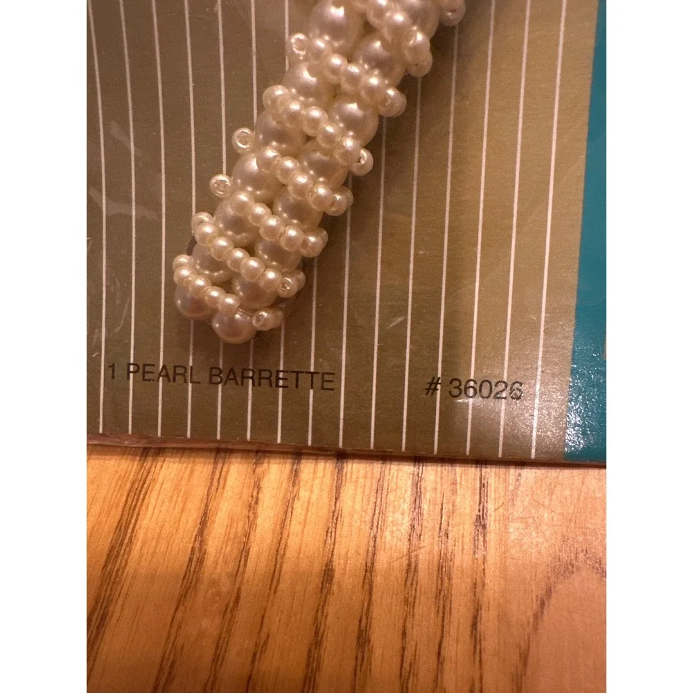 Vintage Philips Modern Classics‎ Faux Pearl Barrette Hair Clip Cream Beads 36026